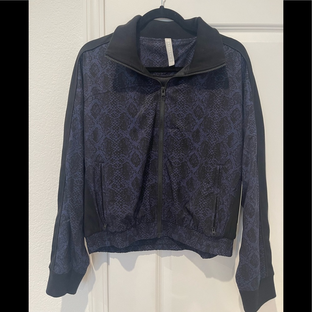 Athleta Brooklyn track bomber print